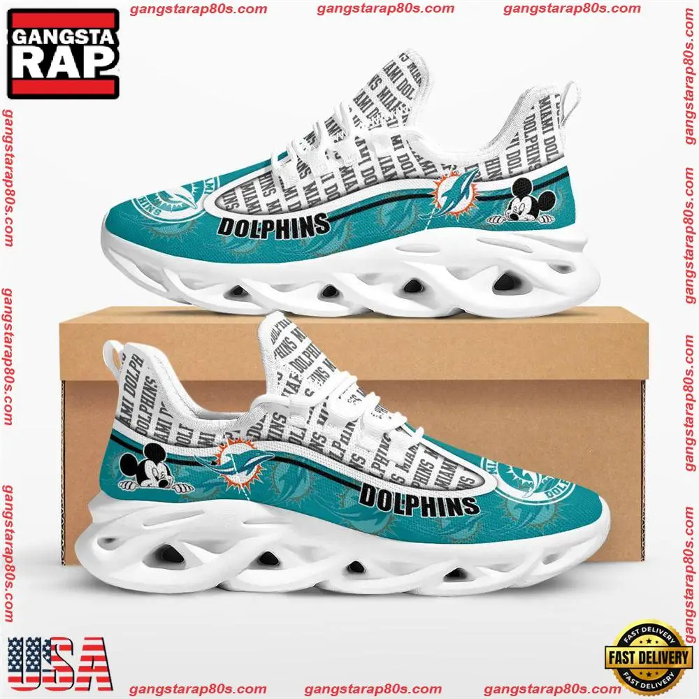 NFL Miami Dolphins Mickey Mouse Max Soul Shoes Running Sneakers
