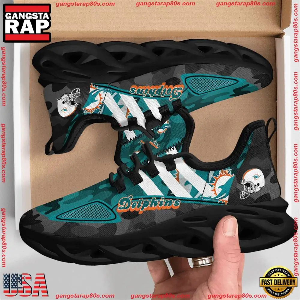 NFL Miami Dolphins Military Camouflage Max Soul Shoes Running Sneakers Running Sneakers NFL Miami Dolphins Military Camouflage Max Soul Shoes Running Sneakers Running Sneakers - Image 1