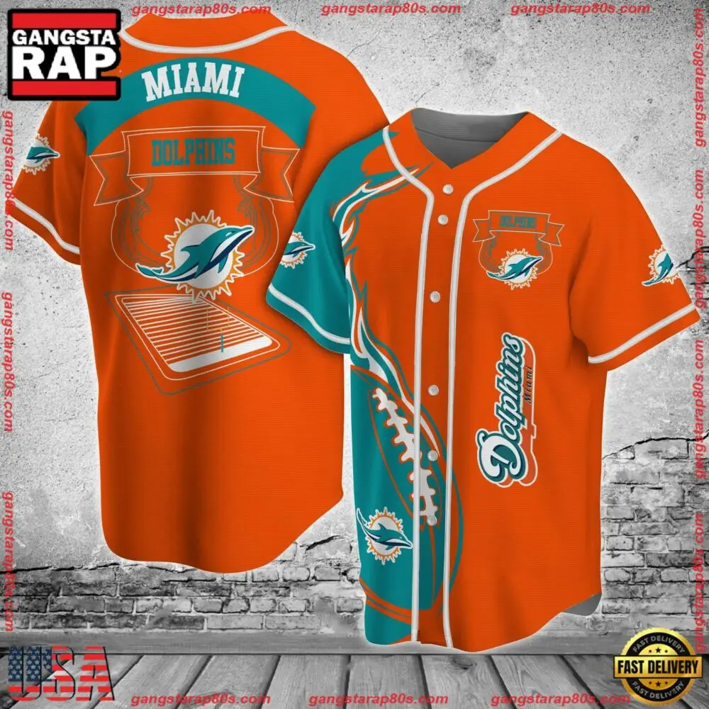 NFL Miami Dolphins New Design Baseball Jersey Shirt