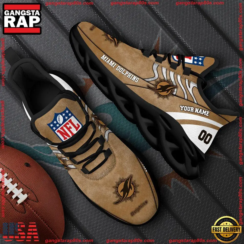NFL Miami Dolphins New Design Max Soul Shoes, Running Sneakers NFL Miami Dolphins New Design Max Soul Shoes, Running Sneakers - Image 1