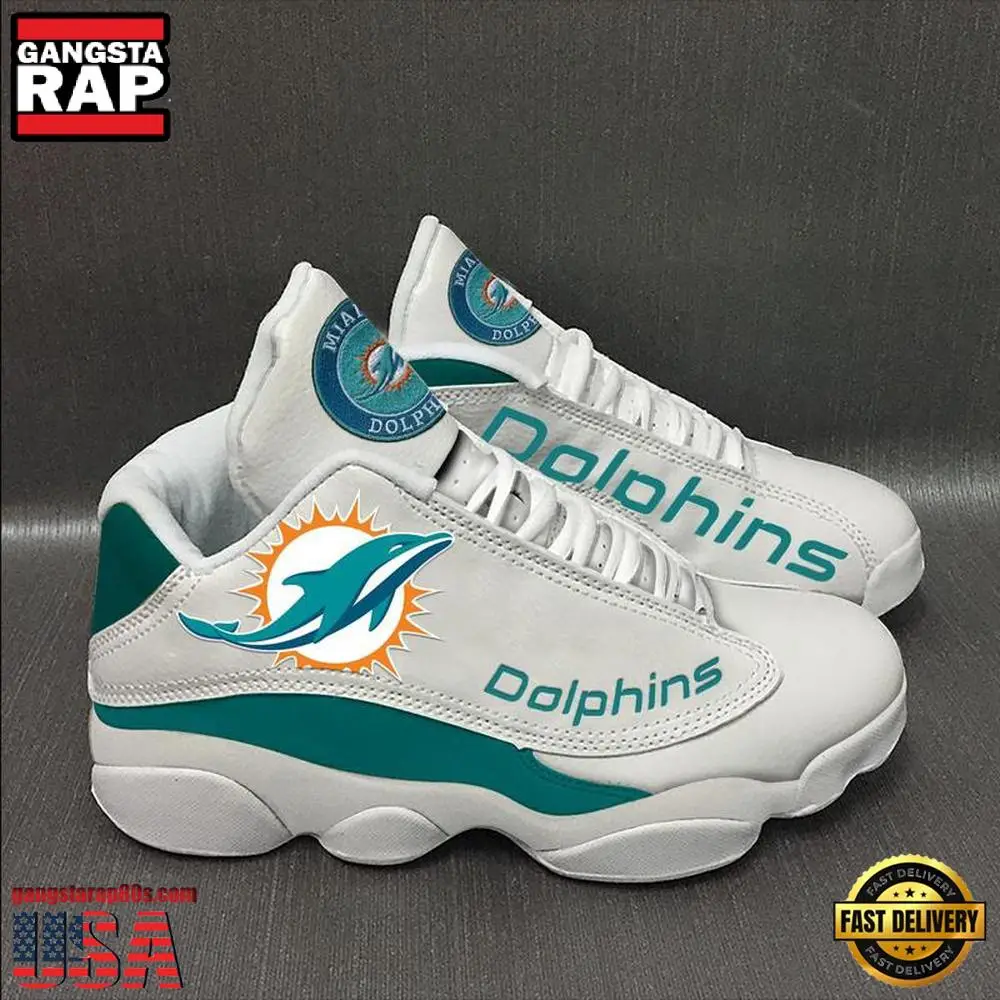 NFL Miami Dolphins Ver 5 Air Jordan 13 Sneaker NFL Miami Dolphins Ver 5 Air Jordan 13 Sneaker - Image 1
