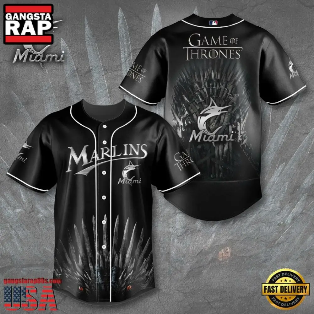 NFL Miami Marlins x Game of Thrones Baseball Jersey Shirt