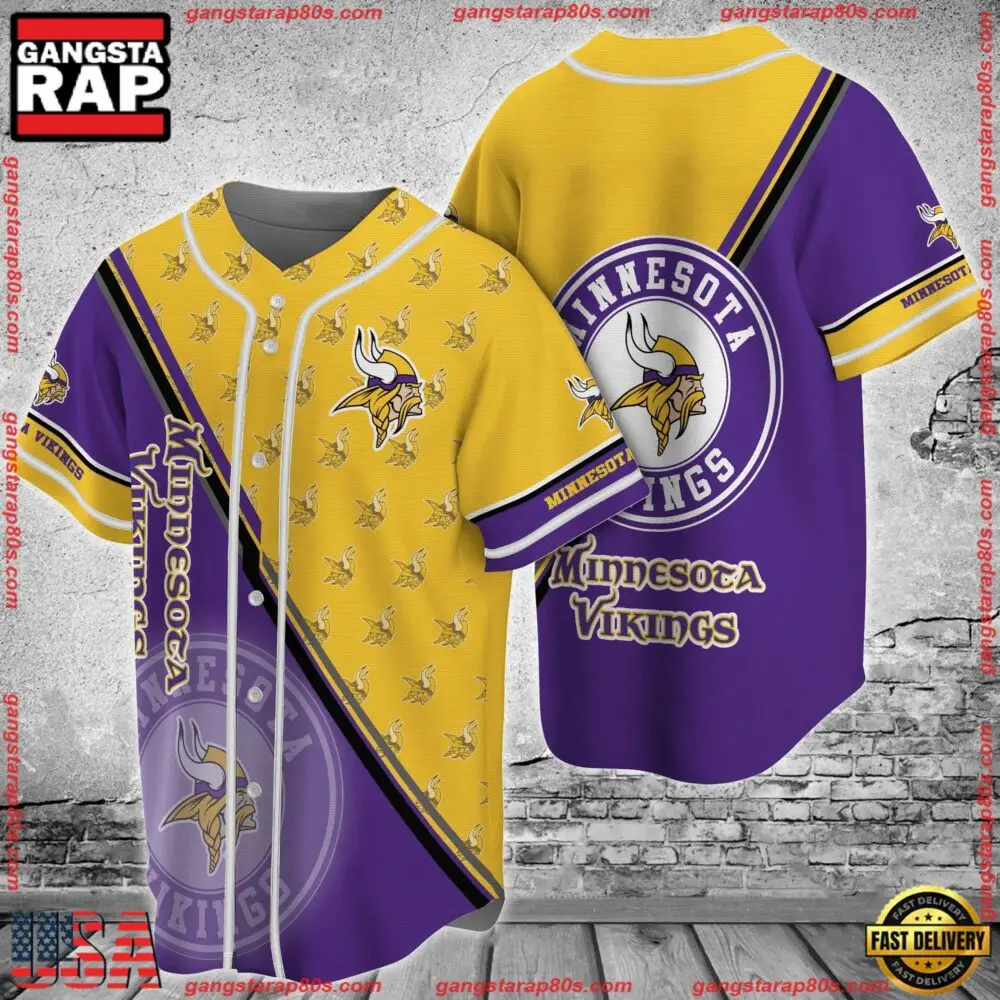 NFL Minnesota Vikings New Design Baseball Jersey Shirt