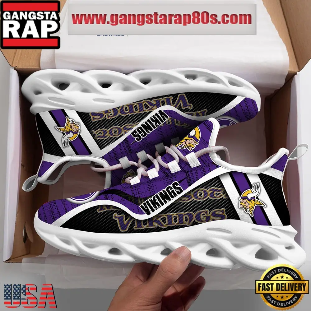 NFL Minnesota Vikings Unique Design Max Soul Shoes Running Sneakers NFL Minnesota Vikings Unique Design Max Soul Shoes Running Sneakers - Image 1