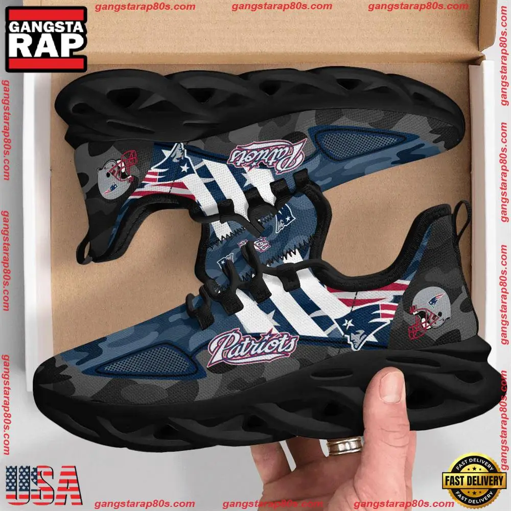 NFL New England Patriots Military Camouflage Max Soul Shoes Running Sneakers Running Sneakers