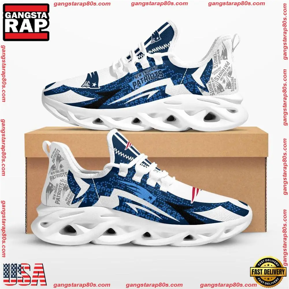NFL New England Patriots Symbol Geometric Pattern Max Soul Shoes Running Sneakers