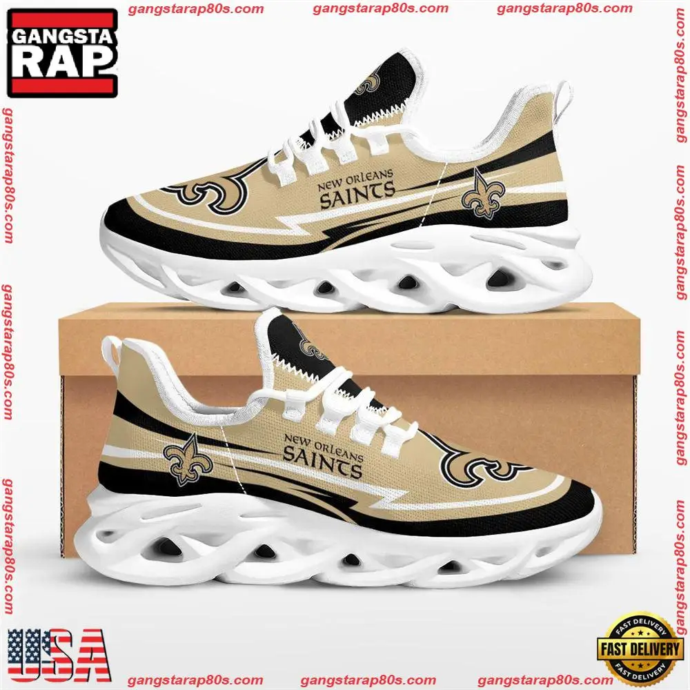 NFL New Orleans Saints Are Coming Curves Max Soul Shoes Running Sneakers NFL New Orleans Saints Are Coming Curves Max Soul Shoes Running Sneakers - Image 1