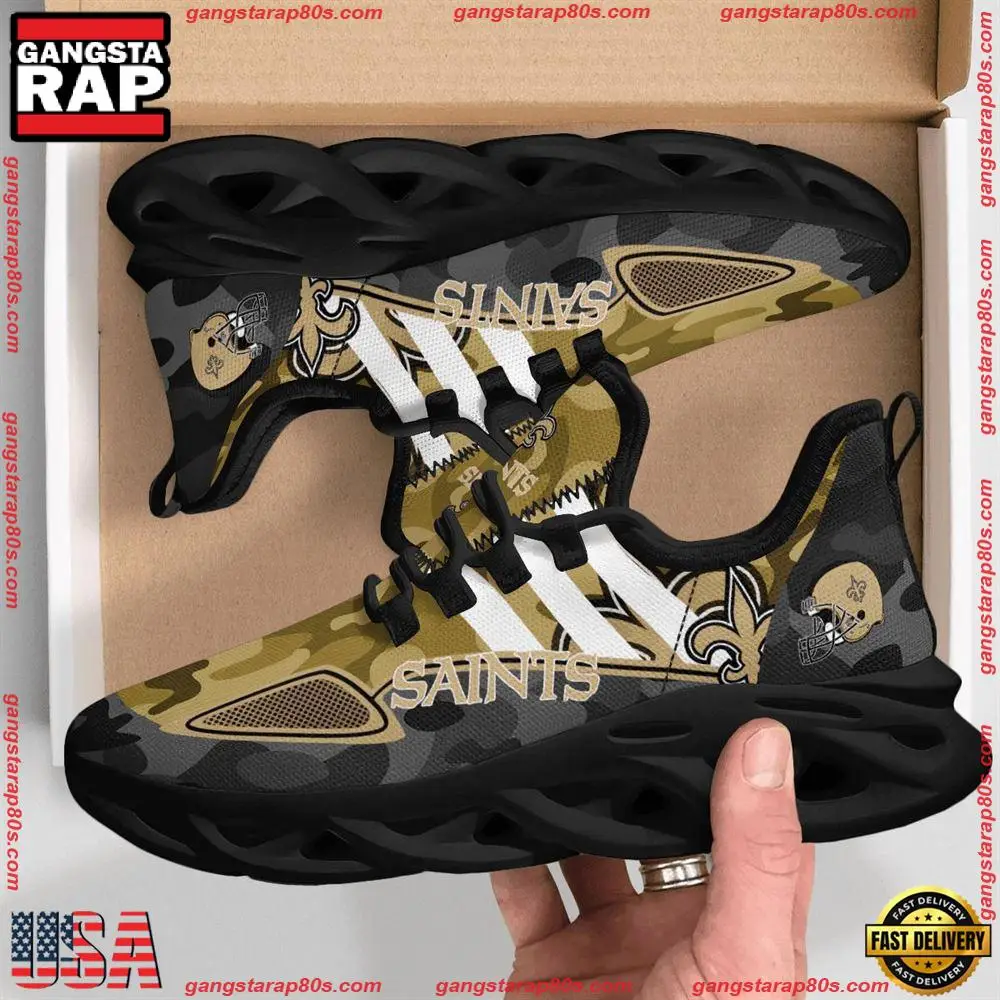 NFL New Orleans Saints Military Camouflage Max Soul Shoes Running Sneakers Running Sneakers
