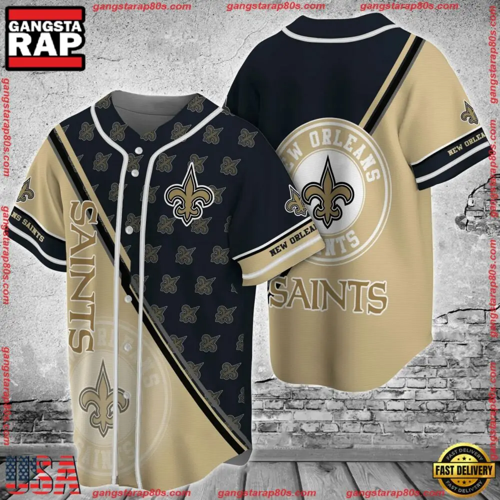 NFL New Orleans Saints New Design Baseball Jersey Shirt