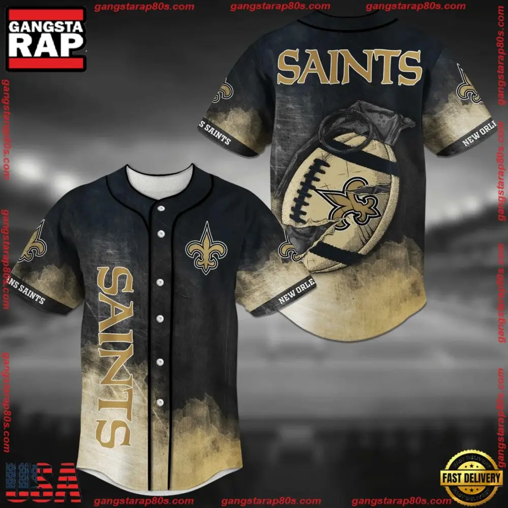 NFL New Orleans Saints New Design Baseball Jersey Shirt