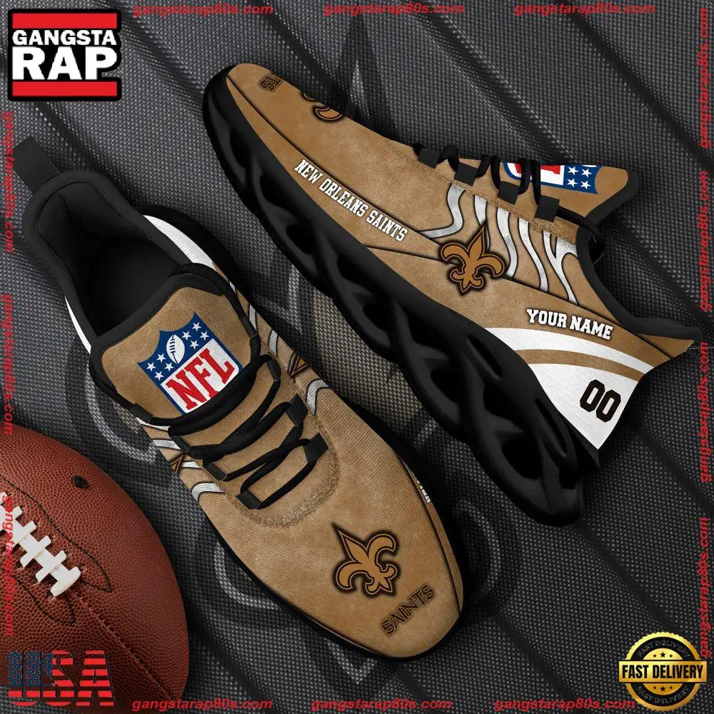 NFL New Orleans Saints New Design Max Soul Shoes, Running Sneakers