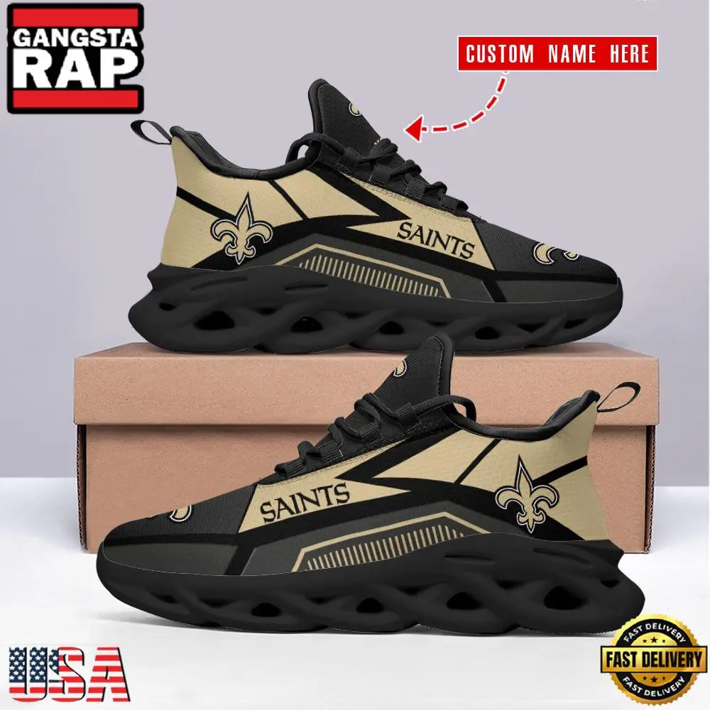 NFL New Orleans Saints Team Sport New Design Max Soul Shoes Running Sneakers