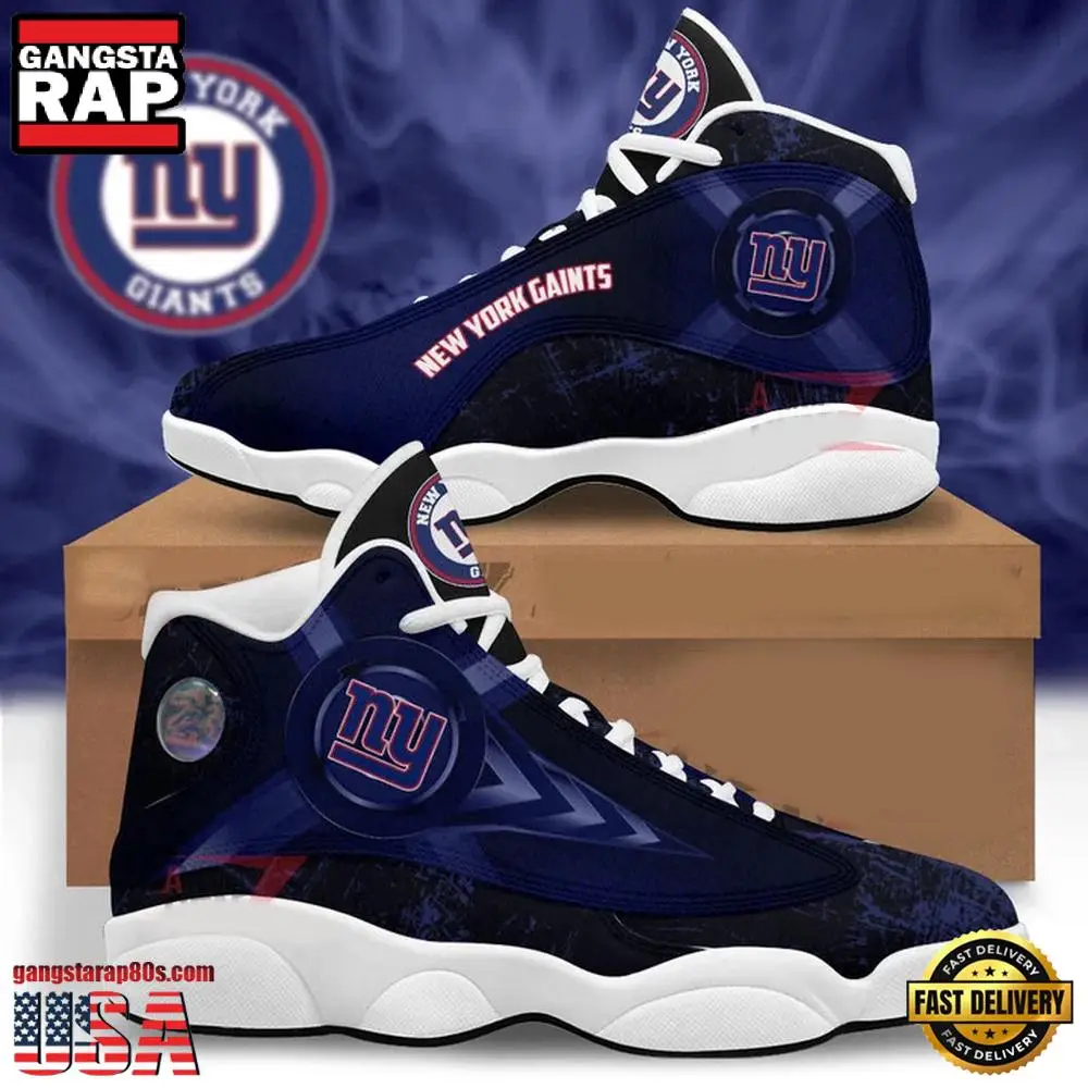 NFL New York Gaints New Design Air Jordan 13 Running Sneakers Shoes For Fans