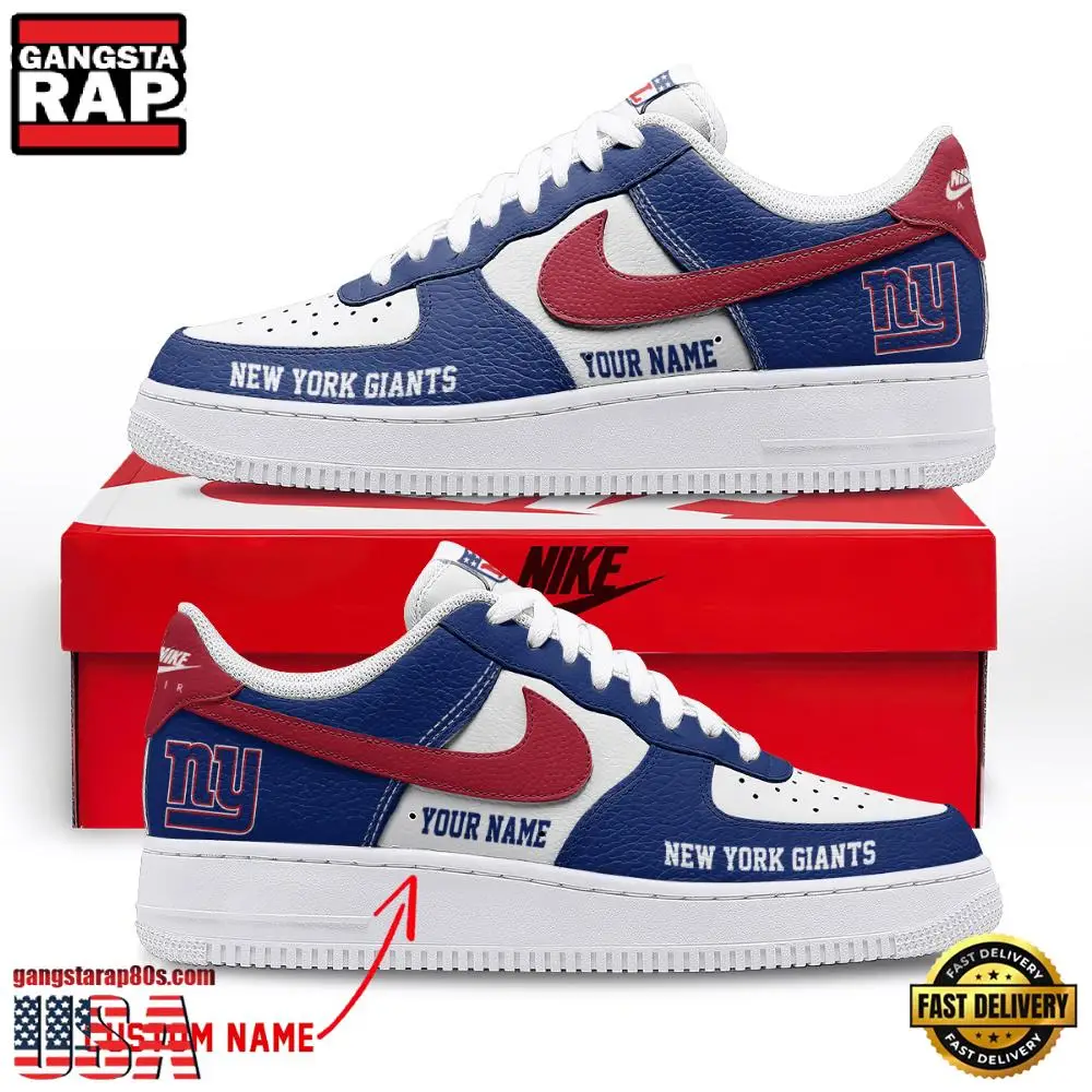 NFL New York Giants New Design Custom Air Force 1 Running Sneakers Shoes
