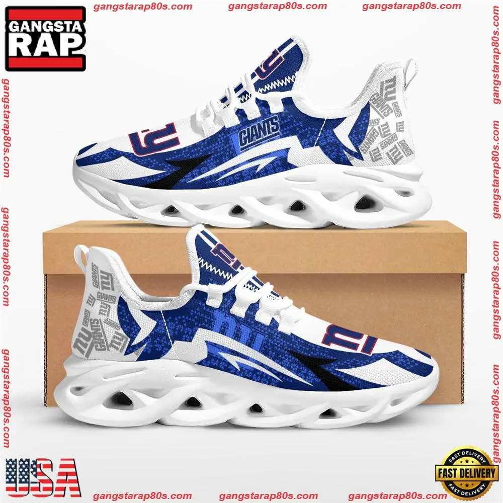 NFL New York Giants Symbol Geometric Pattern Max Soul Shoes Running Sneakers NFL New York Giants Symbol Geometric Pattern Max Soul Shoes Running Sneakers - Image 1