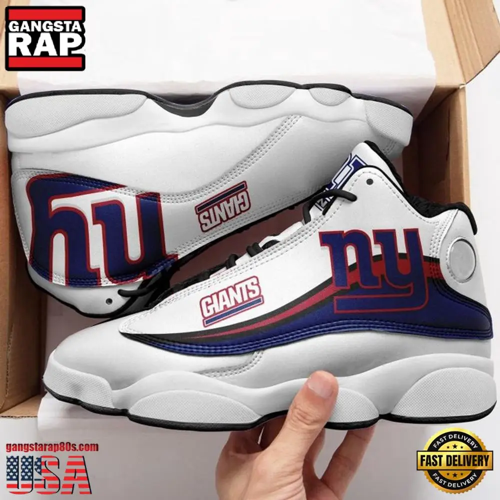 NFL New York Giants Team New Design Air Jordan 13 Running Sneakers Shoes NFL New York Giants Team New Design Air Jordan 13 Running Sneakers Shoes - Image 1