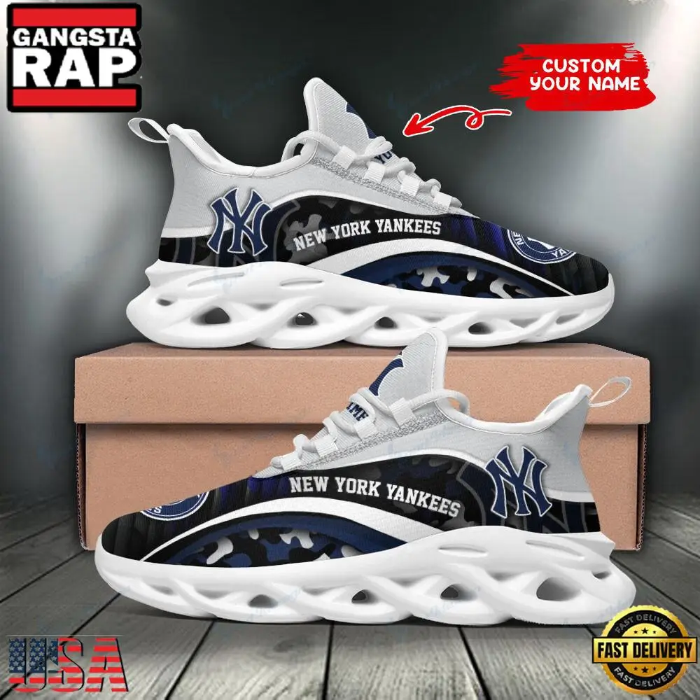 NFL New York Yankees Camo New Design Max Soul Shoes Running Sneakers NFL New York Yankees Camo New Design Max Soul Shoes Running Sneakers - Image 1