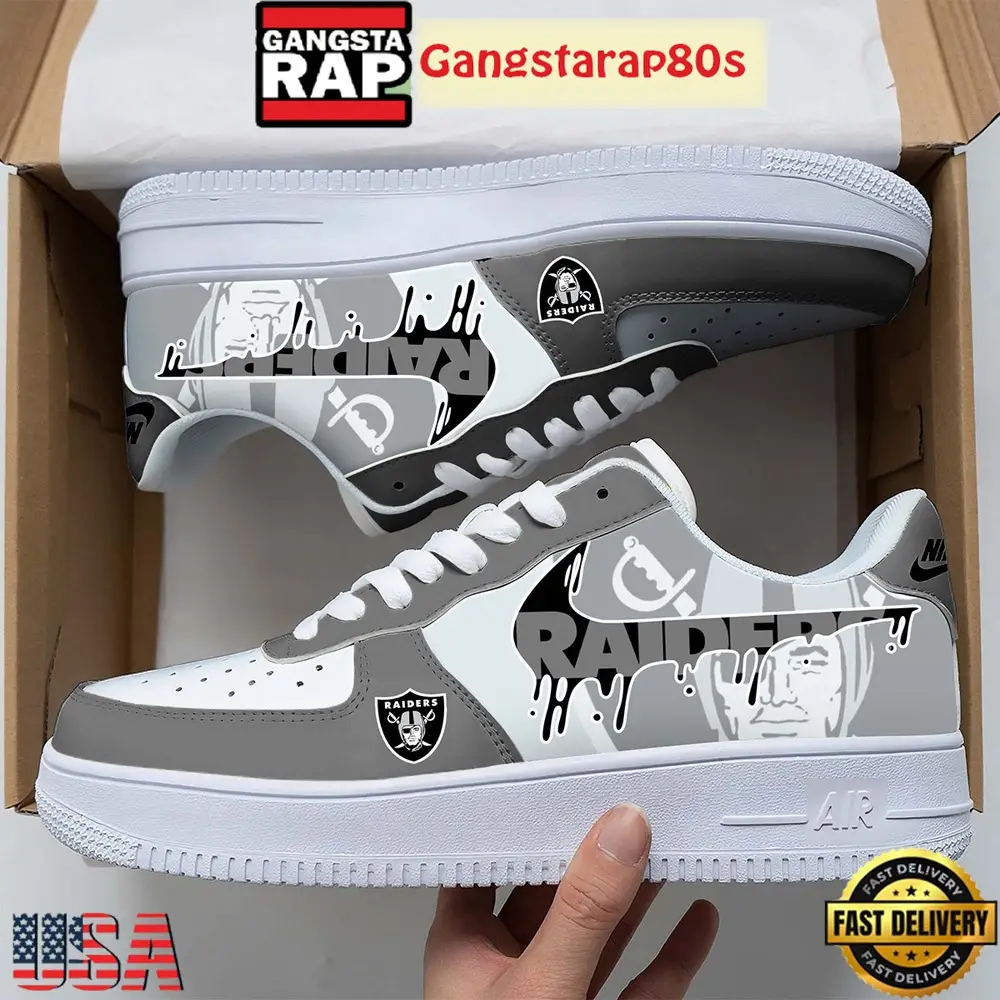 NFL Oakland Raiders Team Logo Unique Air Force 1 Shoes Running Sneakers