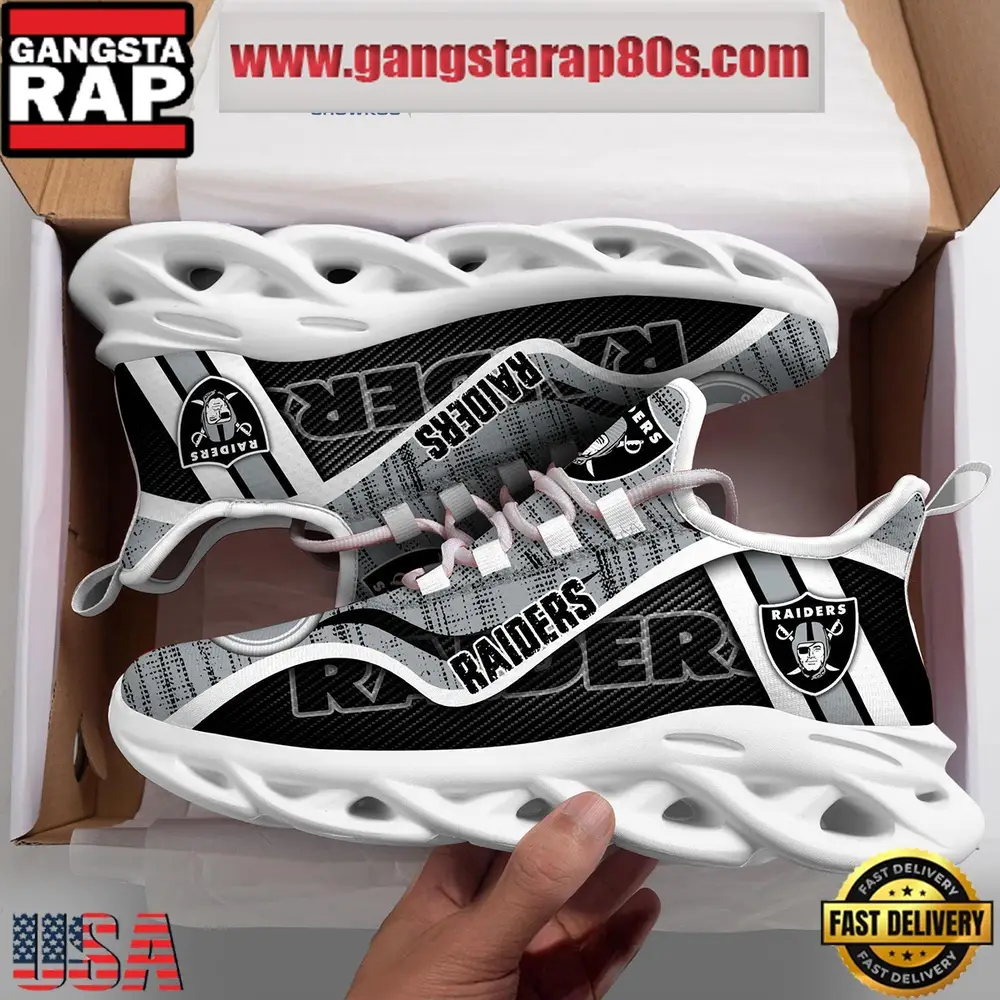 NFL Oakland Raiders Unique Design Max Soul Shoes Running Sneakers