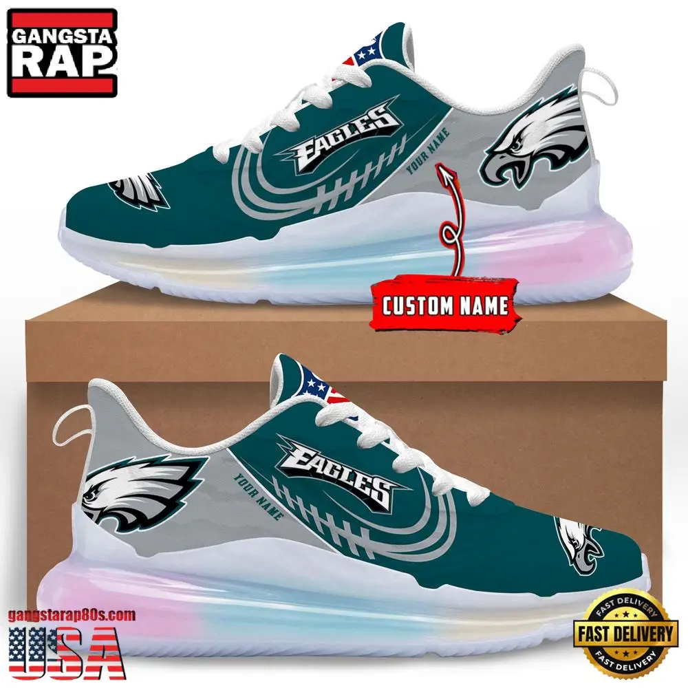 NFL Philadelphia Eagles Custom Rainbow Atmospheric Air Force 1 Sneaker Shoes NFL Philadelphia Eagles Custom Rainbow Atmospheric Air Force 1 Sneaker Shoes - Image 1