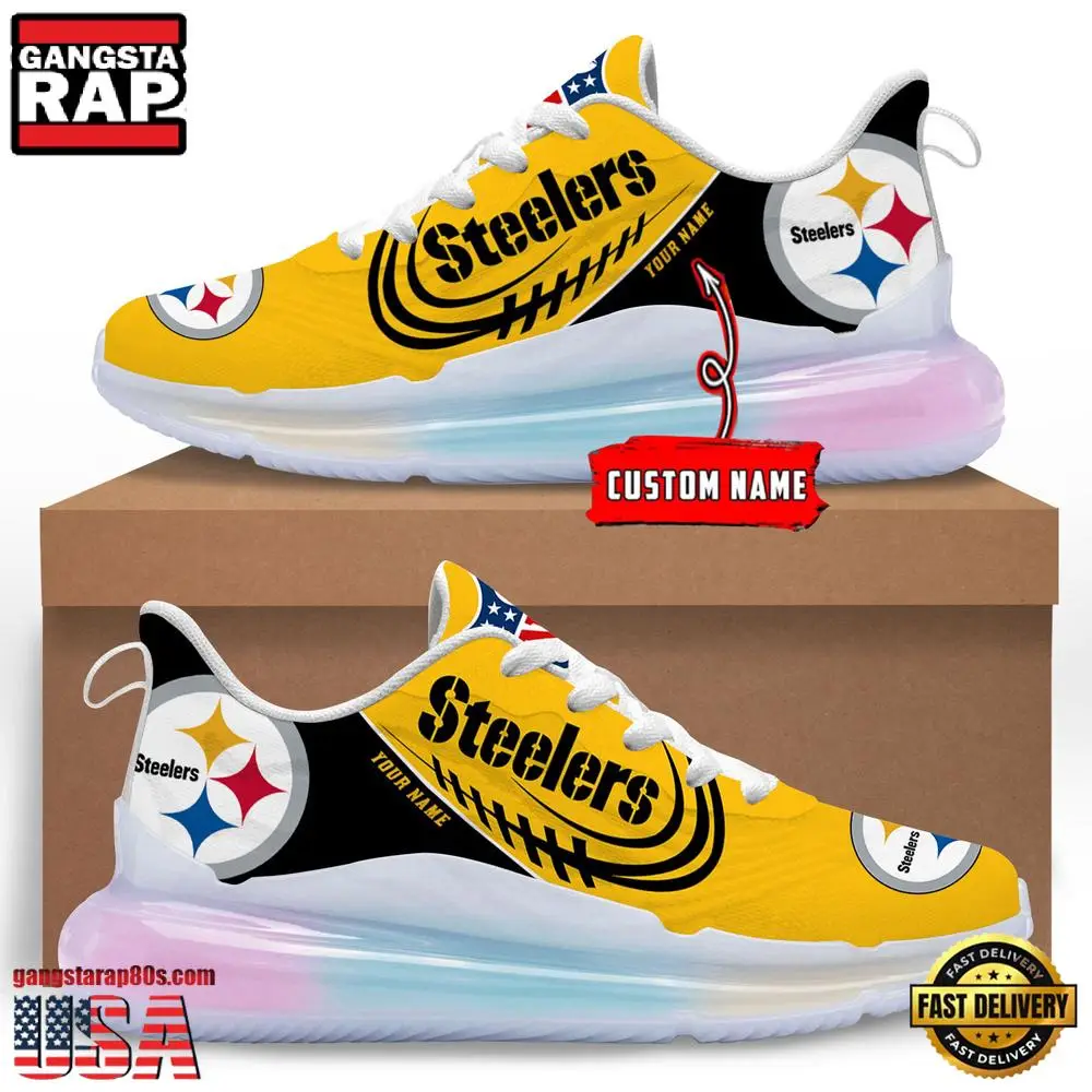 NFL Pittsburgh Steelers Custom Rainbow Atmospheric Air Force 1 Sneaker Shoes