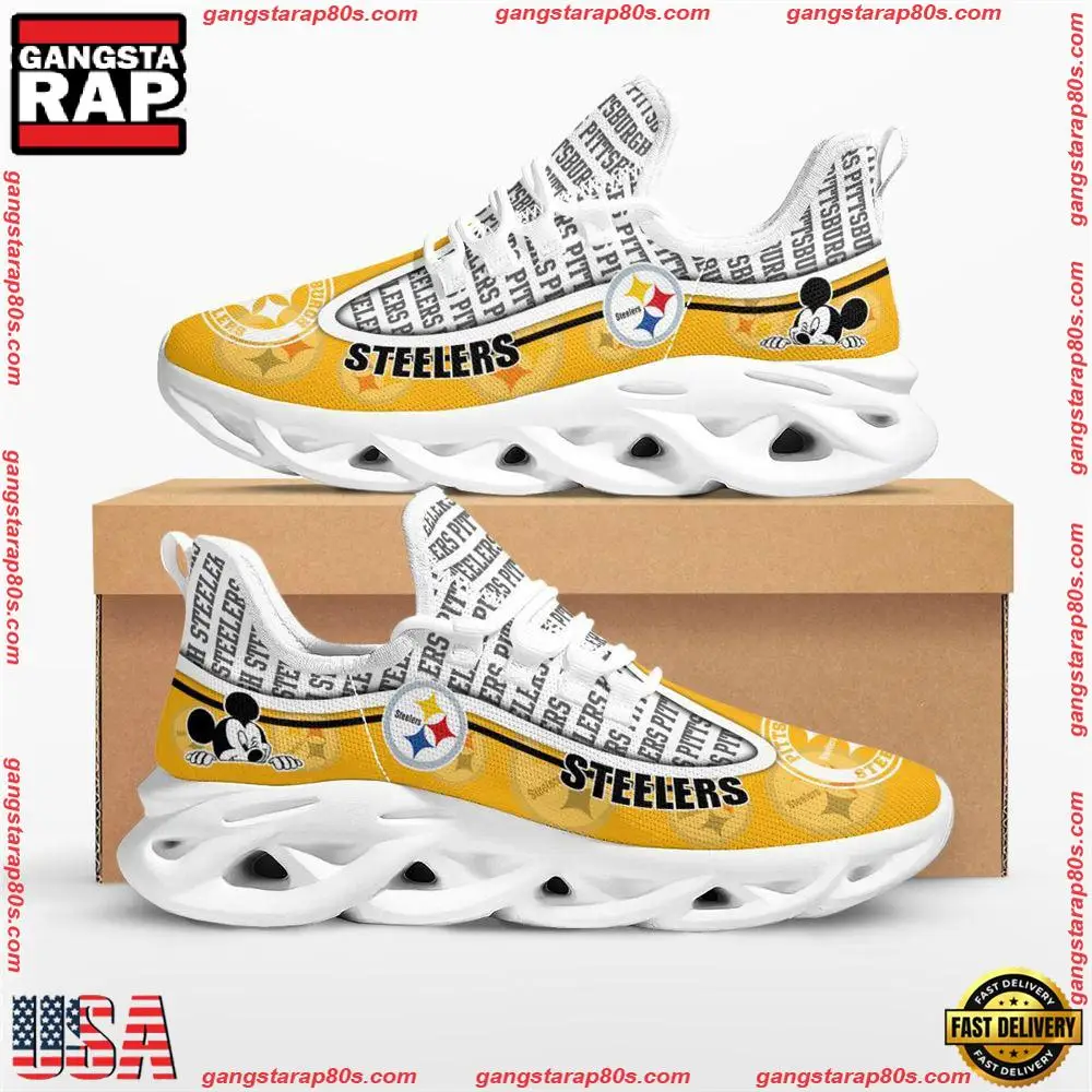 NFL Pittsburgh Steelers Mickey Mouse Max Soul Shoes Running Sneakers