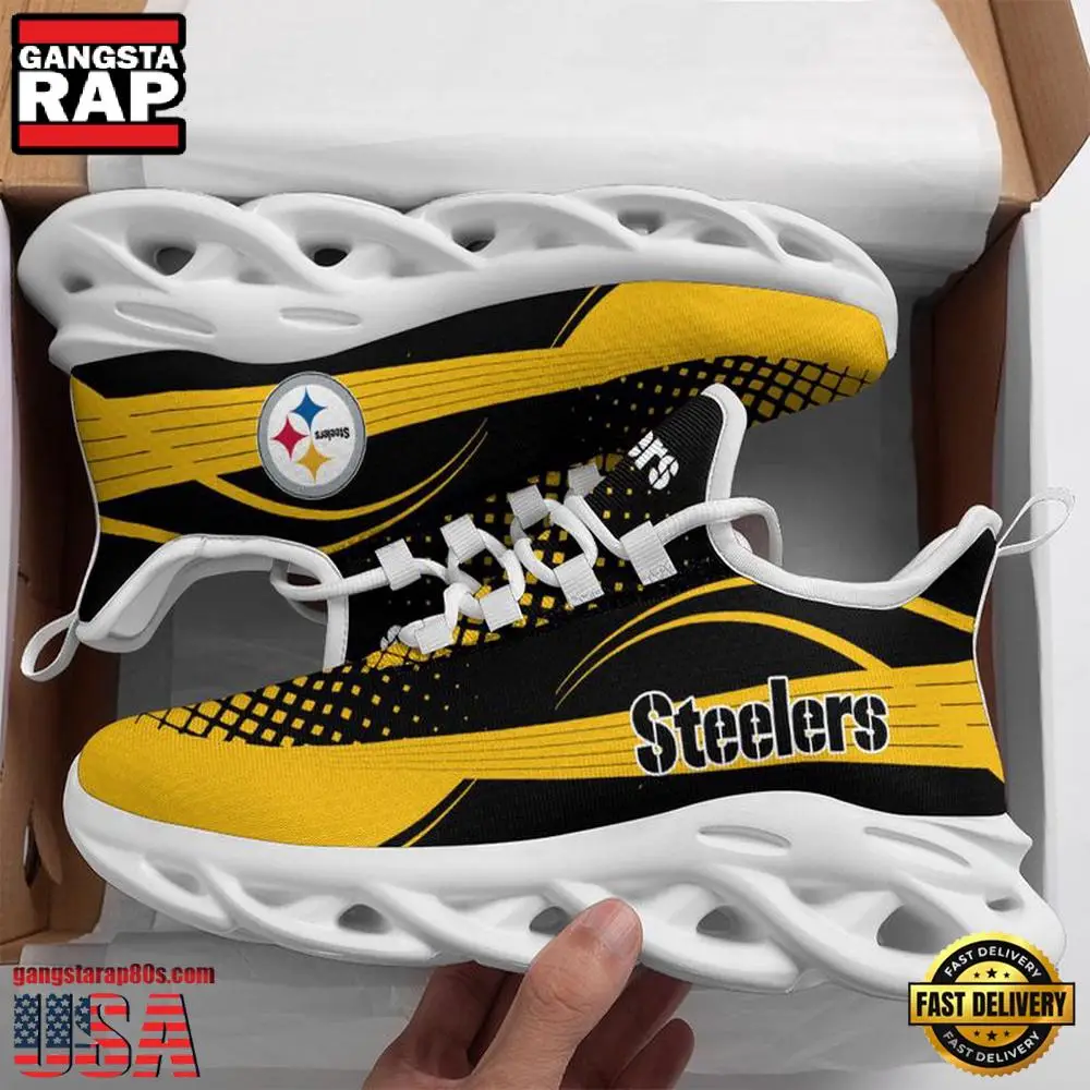 NFL Pittsburgh Steelers New Design 2025 Max Soul Shoes Running Sneakers NFL Pittsburgh Steelers New Design 2025 Max Soul Shoes Running Sneakers - Image 1