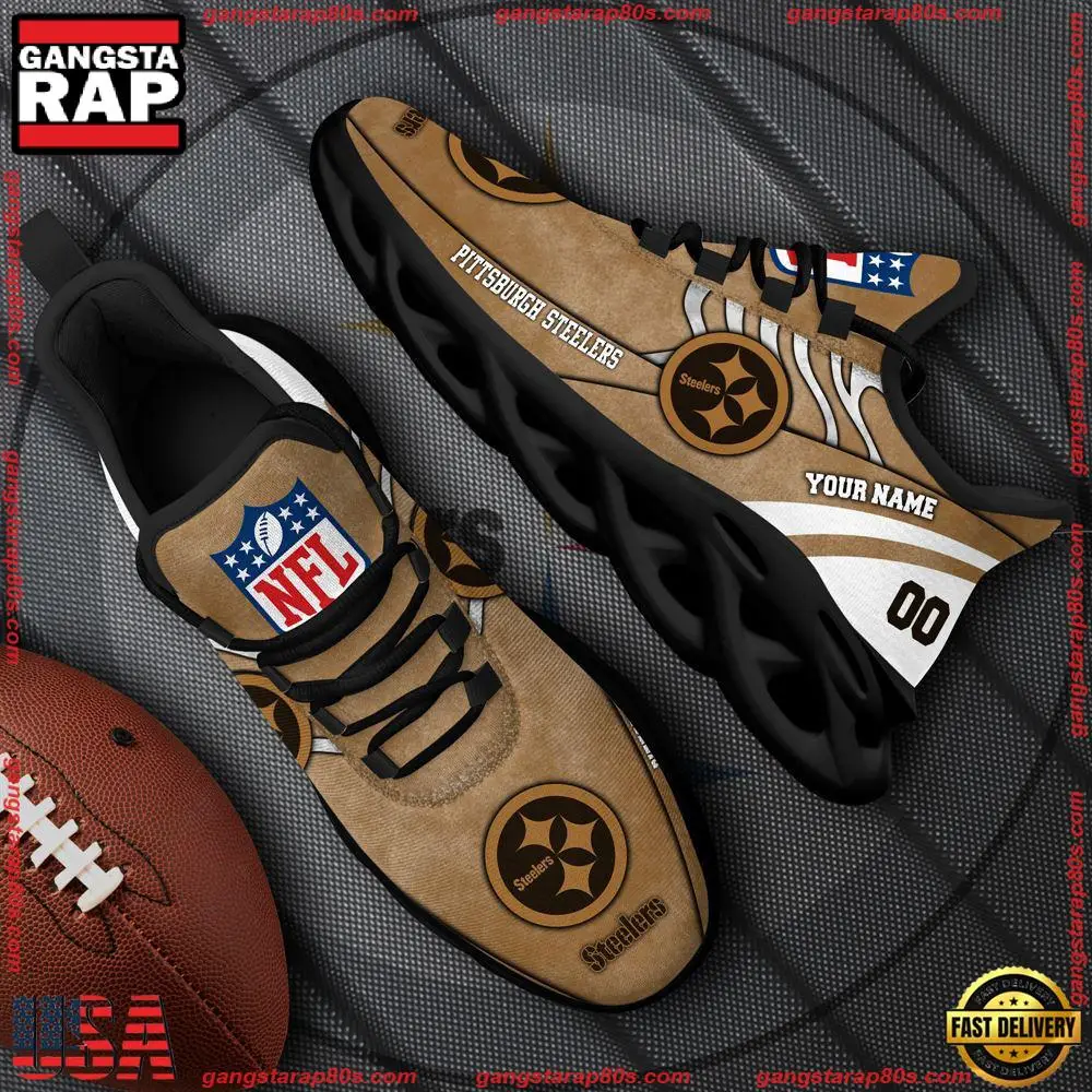 NFL Pittsburgh Steelers New Design Max Soul Shoes, Running Sneakers
