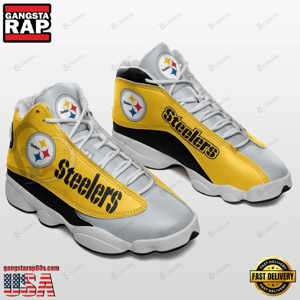 NFL Pittsburgh Steelers Sport Team Football New Design Air Jordan 13 Running Sneakers Shoes