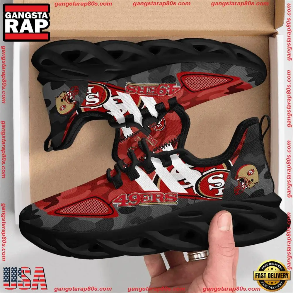 NFL San Francisco 49ers Military Camouflage Max Soul Shoes Running Sneakers Running Sneakers