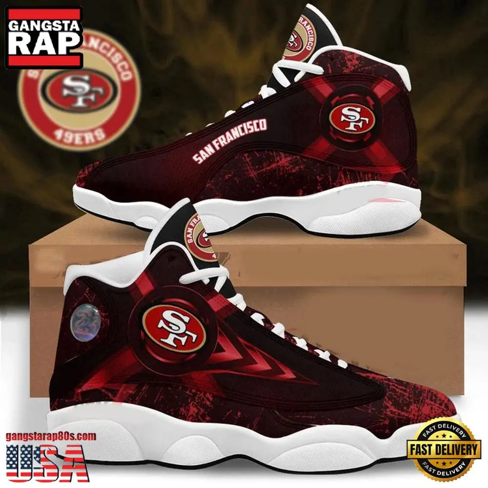 NFL San Francisco 49ers New Design Air Jordan 13 Running Sneakers Shoes For Fans
