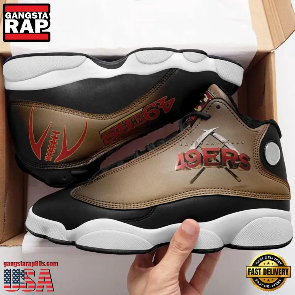 NFL San Francisco 49ers New Design Air Jordan 13 Running Sneakers Shoes NFL San Francisco 49ers New Design Air Jordan 13 Running Sneakers Shoes - Image 1