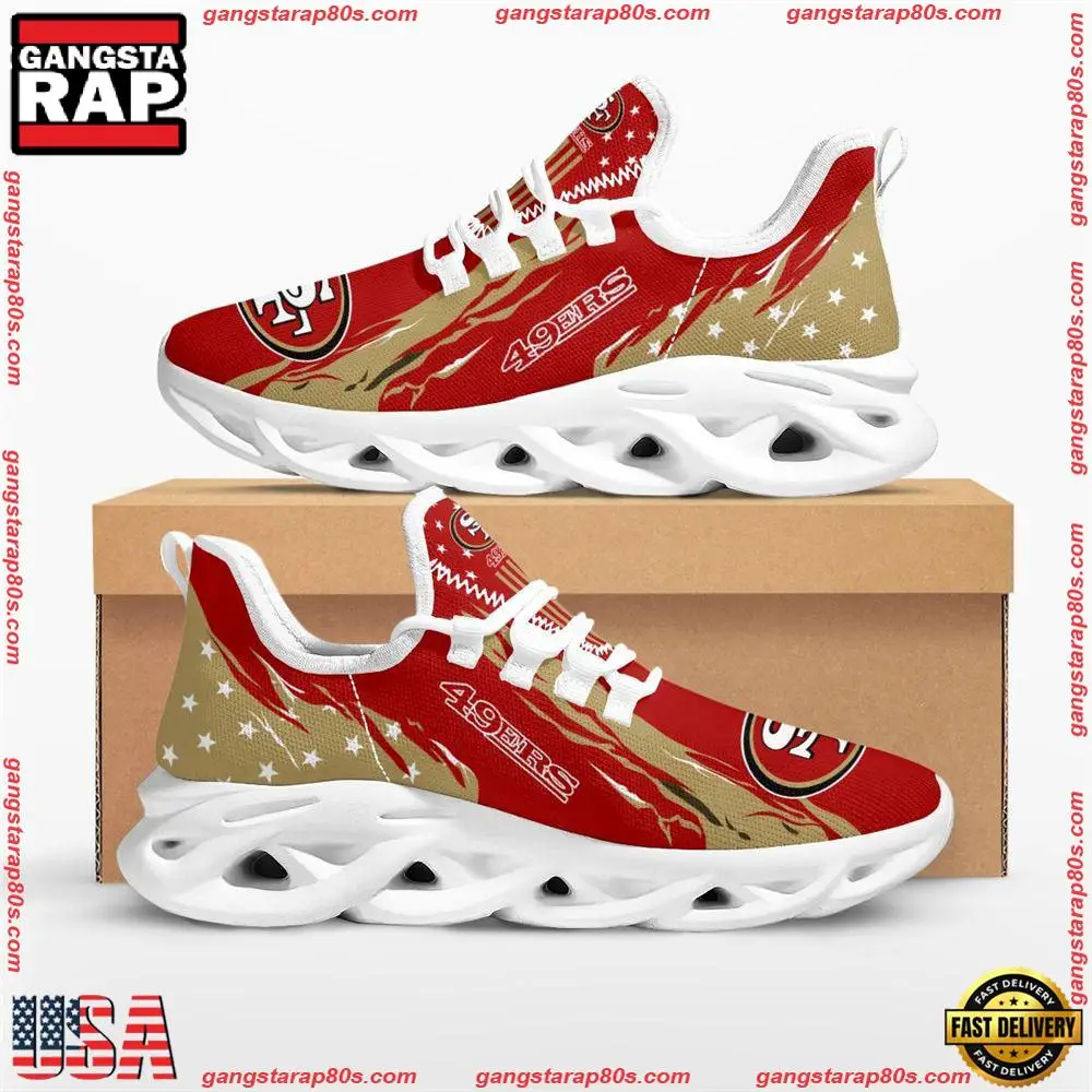 NFL San Francisco 49ers Stars and Stripes Max Soul Shoes Running Sneakers Running Sneakers