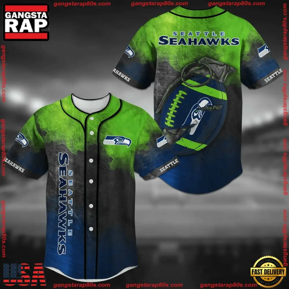 NFL Seattle Seahawks New Design Baseball Jersey Shirt