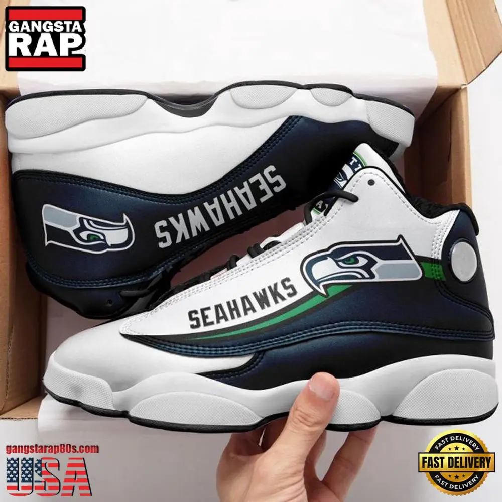 NFL Seattle Seahawks Team New Design Air Jordan 13 Running Sneakers Shoes