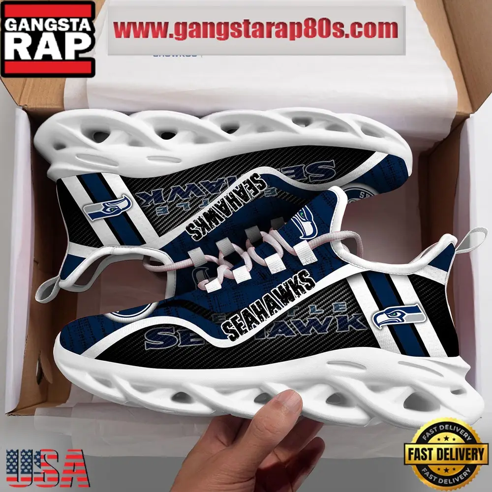 NFL Seattle Seahawks Unique Design Max Soul Shoes Running Sneakers NFL Seattle Seahawks Unique Design Max Soul Shoes Running Sneakers - Image 1
