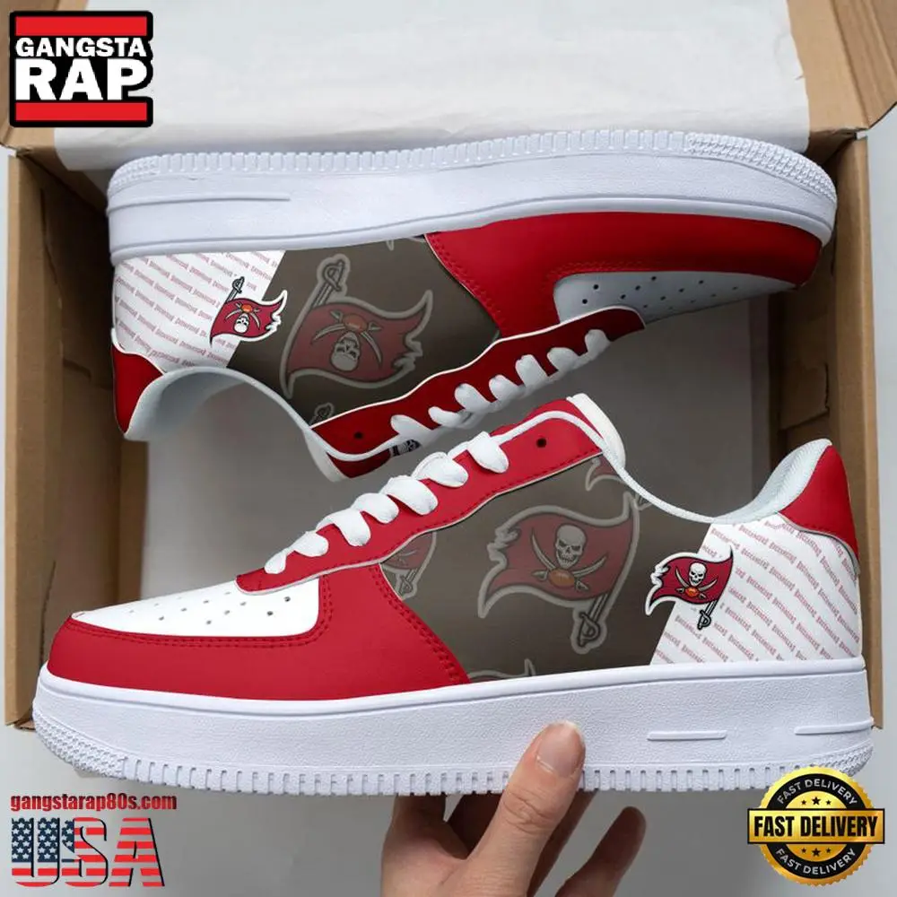 NFL Tampa Bay Buccaneers Basic Pattern Football New Design Air Force 1 Running Sneakers Shoes NFL Tampa Bay Buccaneers Basic Pattern Football New Design Air Force 1 Running Sneakers Shoes - Image 1