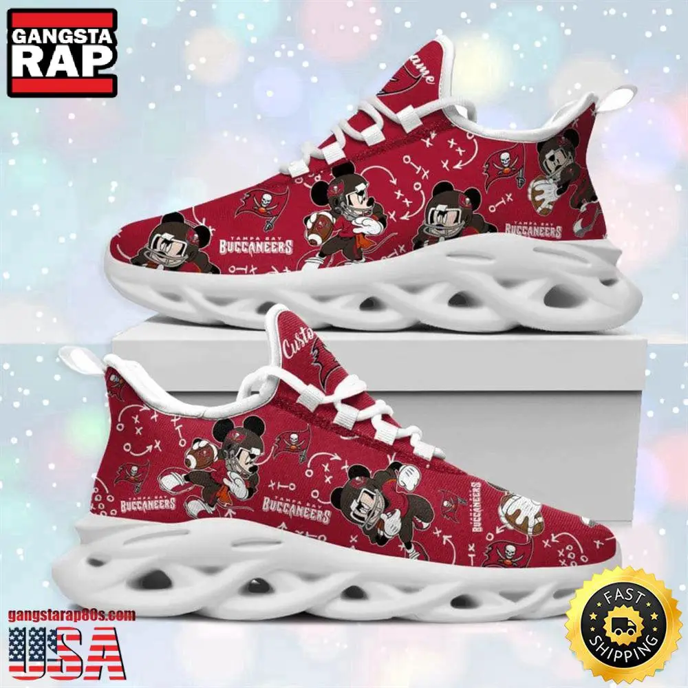 NFL Tampa Bay Buccaneers Mickey Mouse Custom Name Max Soul Shoes Running Sneakers