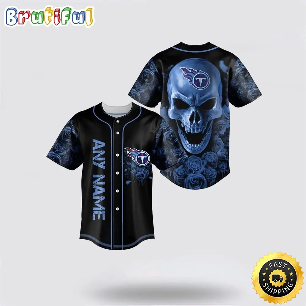 NFL Tennessee Titans Baseball Jersey 3D Personalized Skull Top Quality Fan Apparel