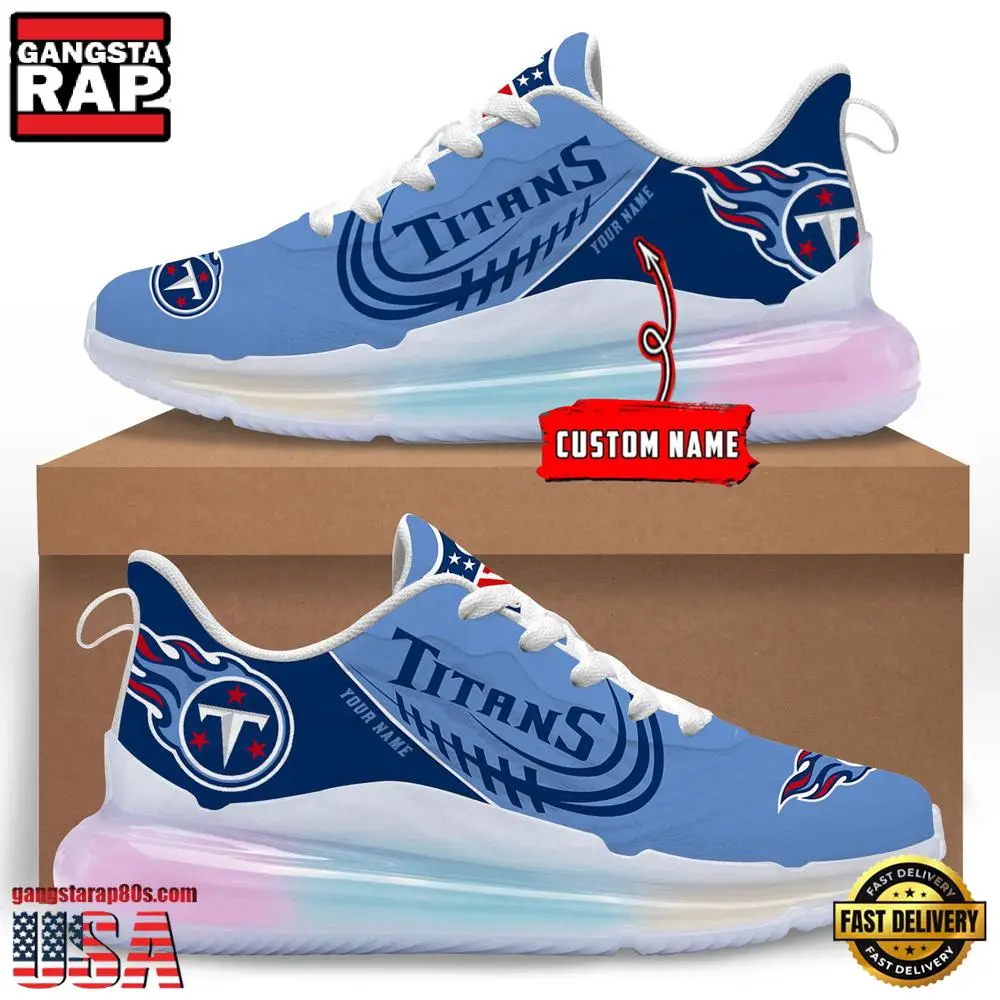 NFL Tennessee Titans Custom Rainbow Atmospheric Air Force 1 Sneaker Shoes NFL Tennessee Titans Custom Rainbow Atmospheric Air Force 1 Sneaker Shoes - Image 1