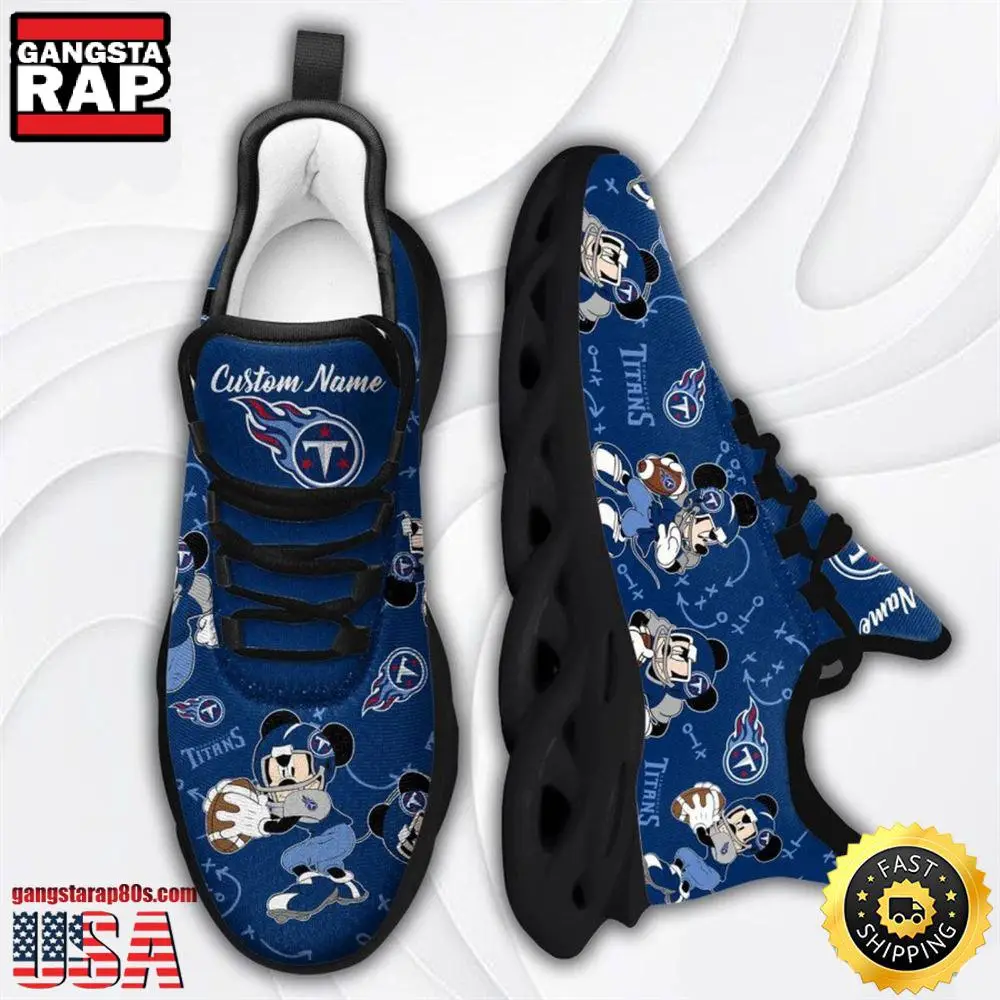 NFL Tennessee Titans Mickey Mouse Custom Name Max Soul Shoes Running Sneakers