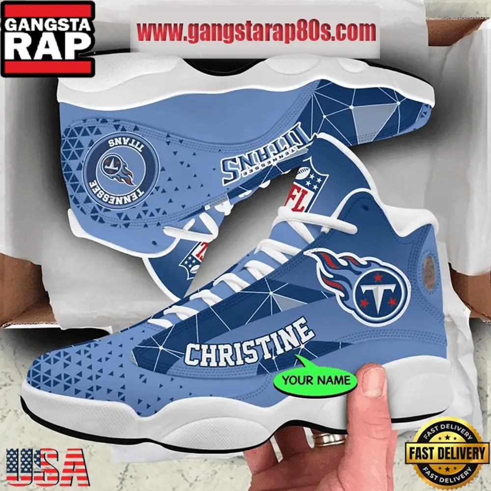 NFL Tennessee Titans Personalized Air Jordan 13 Sport Shoes NFL Tennessee Titans Personalized Air Jordan 13 Sport Shoes - Image 1