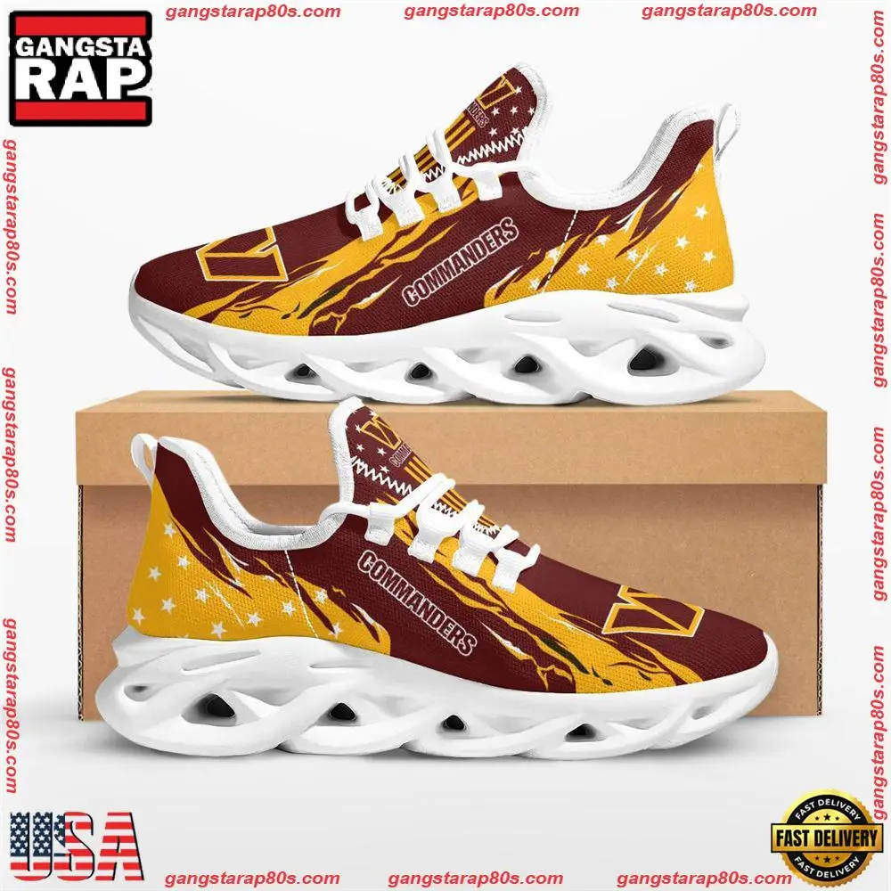 NFL Washington Commanders Stars and Stripes Max Soul Shoes Running Sneakers Running Sneakers
