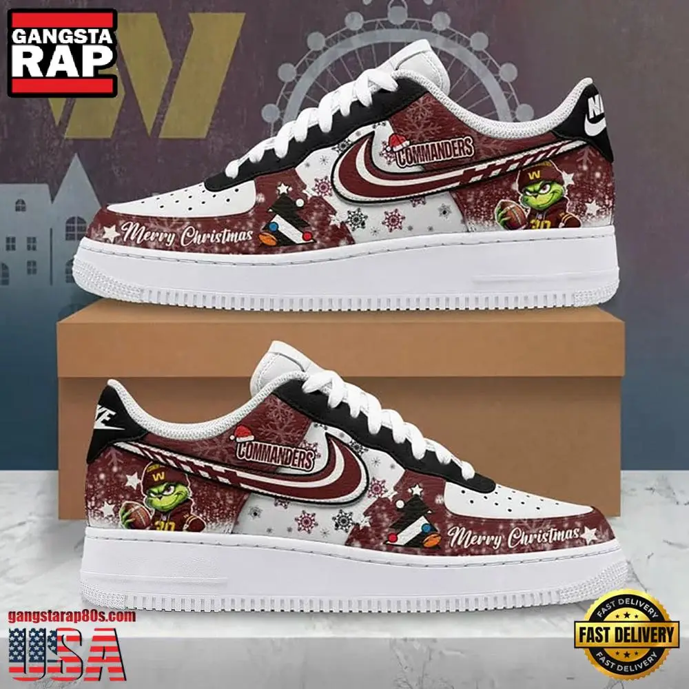 NFL Washington Commanders Team Air Force 1 Shoes Running Sneakers NFL Washington Commanders Team Air Force 1 Shoes Running Sneakers - Image 1