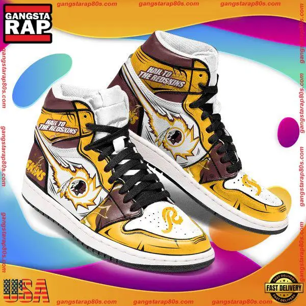 NFL Washington Redskins Football Logo Team Air Jordan 1 Running Sneakers Shoes NFL Washington Redskins Football Logo Team Air Jordan 1 Running Sneakers Shoes - Image 1