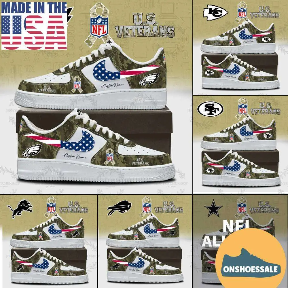 NFL x US Veterans Day New Collection Air Force 1 Shoes, Gift For Fans - Best Gift Shoes NFL x US Veterans Day New Collection Air Force 1 Shoes, Gift For Fans - Best Gift Shoes - Image 1