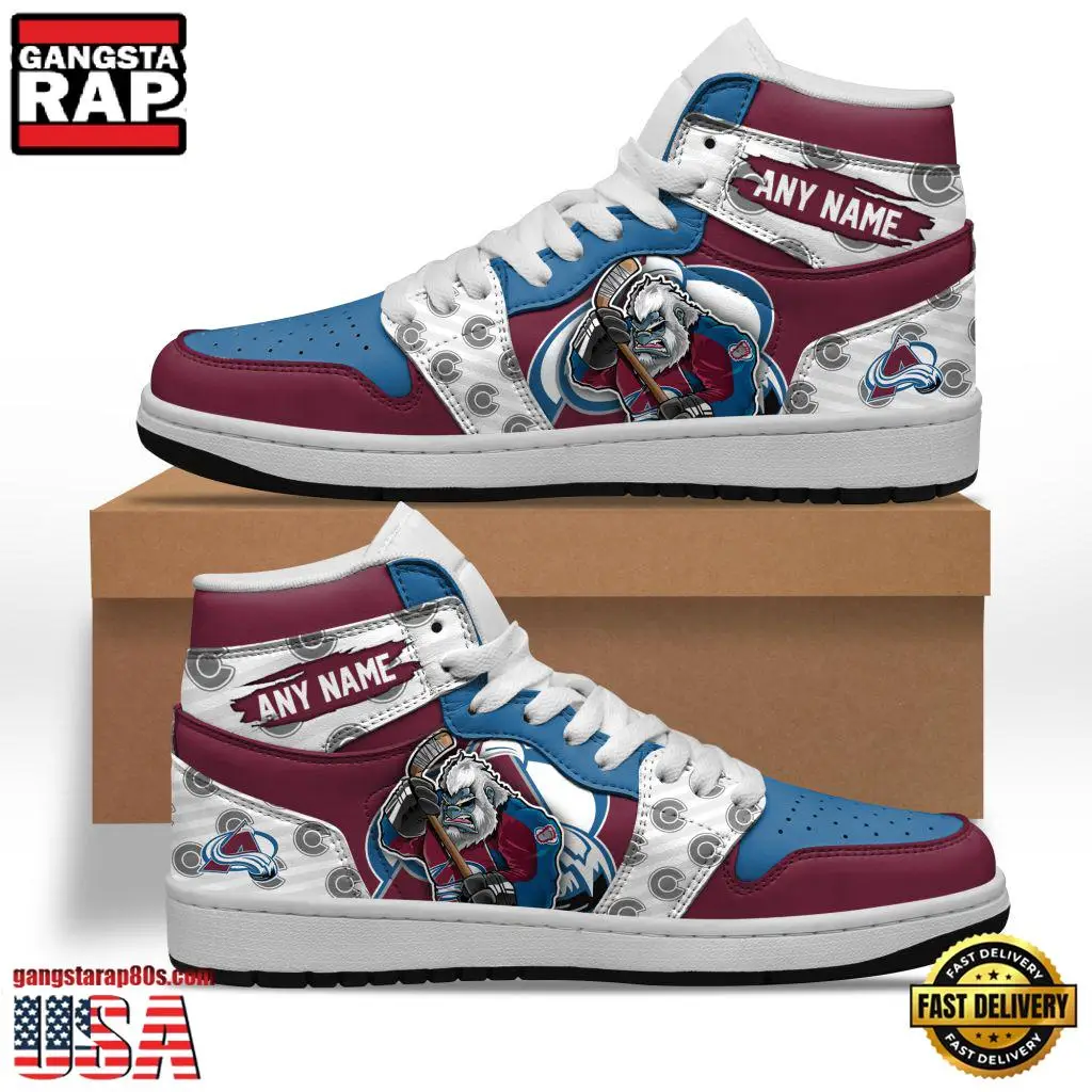 NHL Colorado Avalanche Team Mascot New Design Custom Name Air Jordan 1 Shoes
