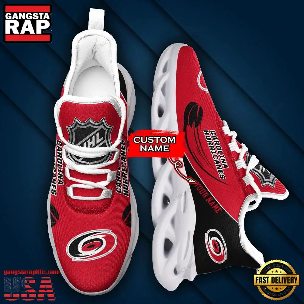 NHL Custom Name Carolina Hurricanes Team Sport Max Soul Shoes NHL Custom Name Carolina Hurricanes Team Sport Max Soul Shoes - Image 1