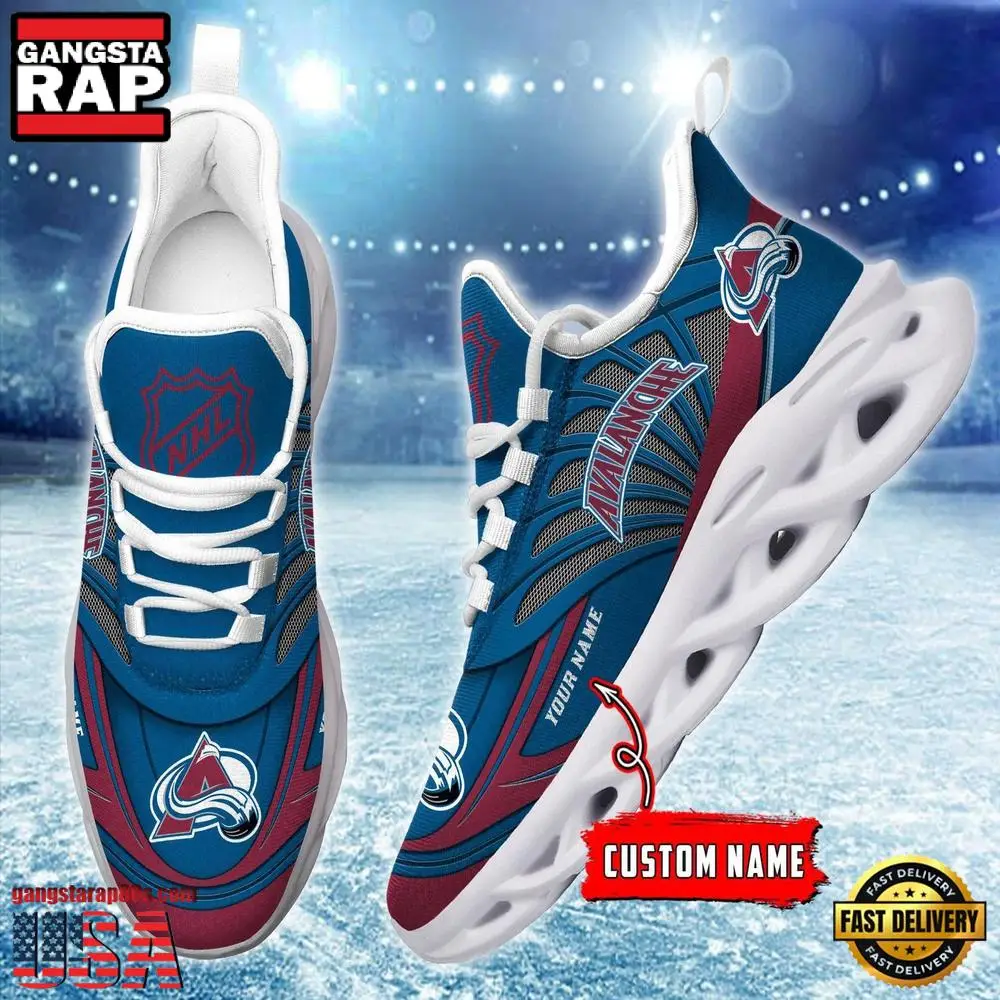 NHL Custom Name Colorado Avalanche Team Logo Design Max Soul Shoes Running Sneakers