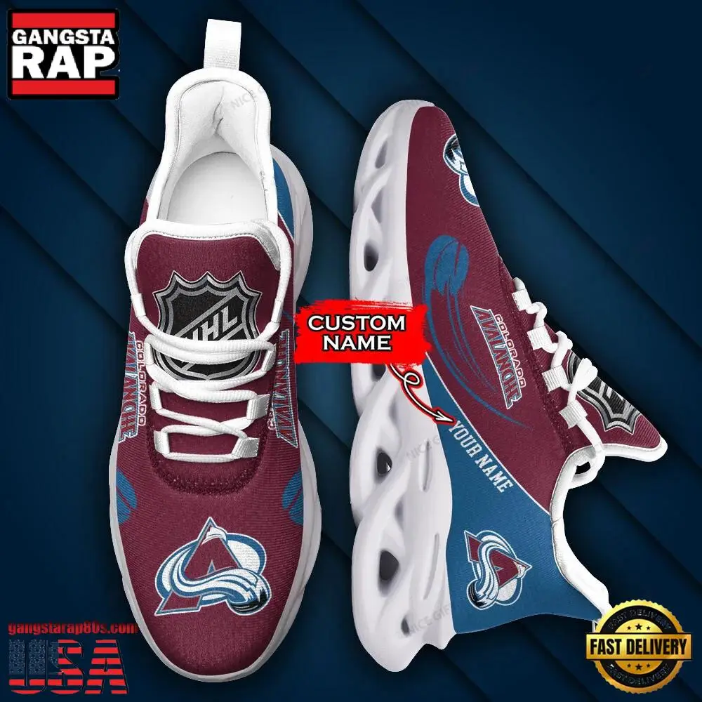 NHL Custom Name Colorado Avalanche Team Sport Max Soul Shoes